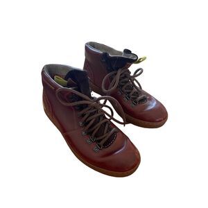 Clarks Mens Chestnut Brown Leather Lace Up Nanu Rise GTX Hiking Boots Size 9.5M